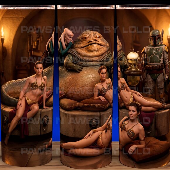 Star Wars - Slave Leia - Padme - Rey at Jabba Palace Cup Mug Tumbler 20oz - Picture 1 of 3